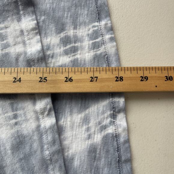J Jill Pure Jill Shirt SZ 1X Gray White Scoop Neck Elliptical Tie Dye Tee Cotton - Picture 8 of 9